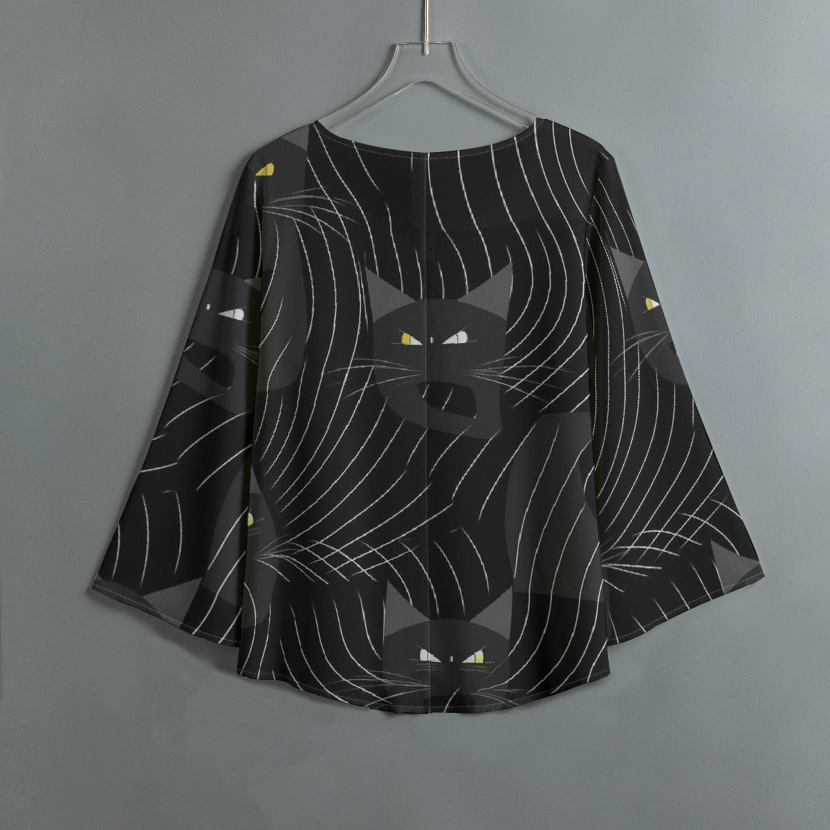 All-Over Print Women's V-neck T-shirt With Irregular Hem