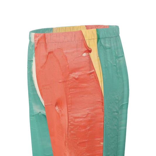 All-Over Print Women's Long Sleeve Pajama Set With Black Contrast Piping