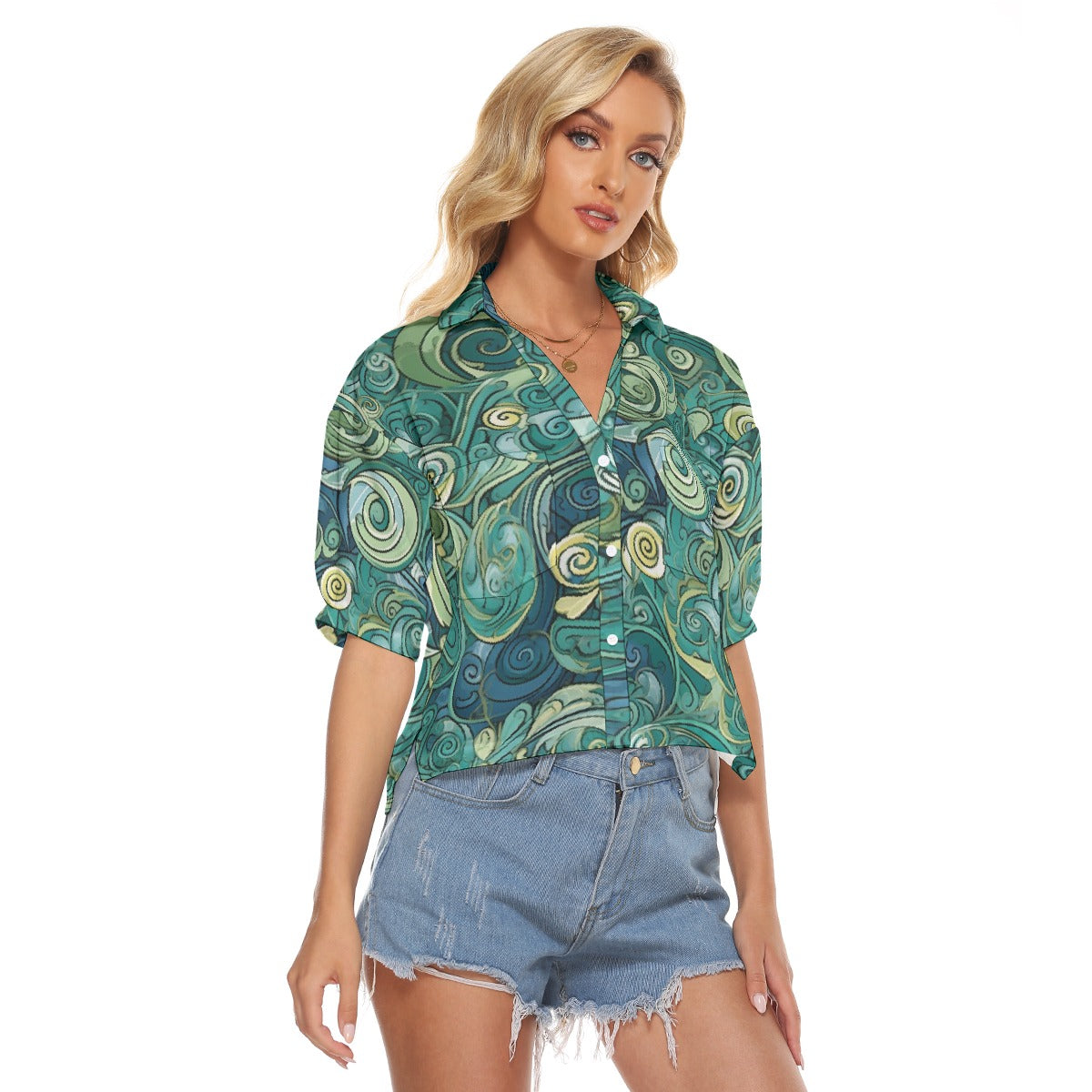 All-Over Print Women's V-neck Shirts