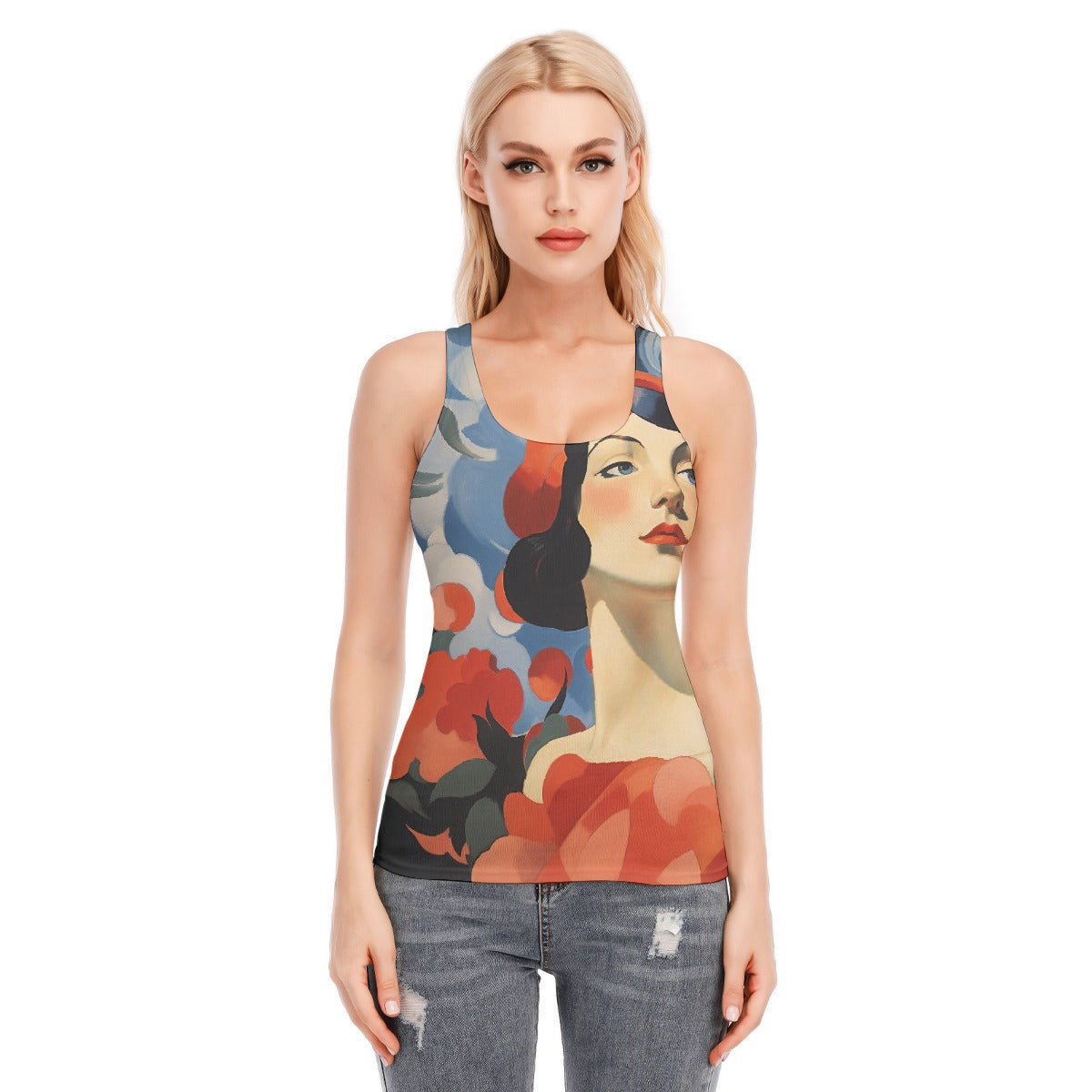 All-Over Print Women's Racer Vest | 190GSM Cotton