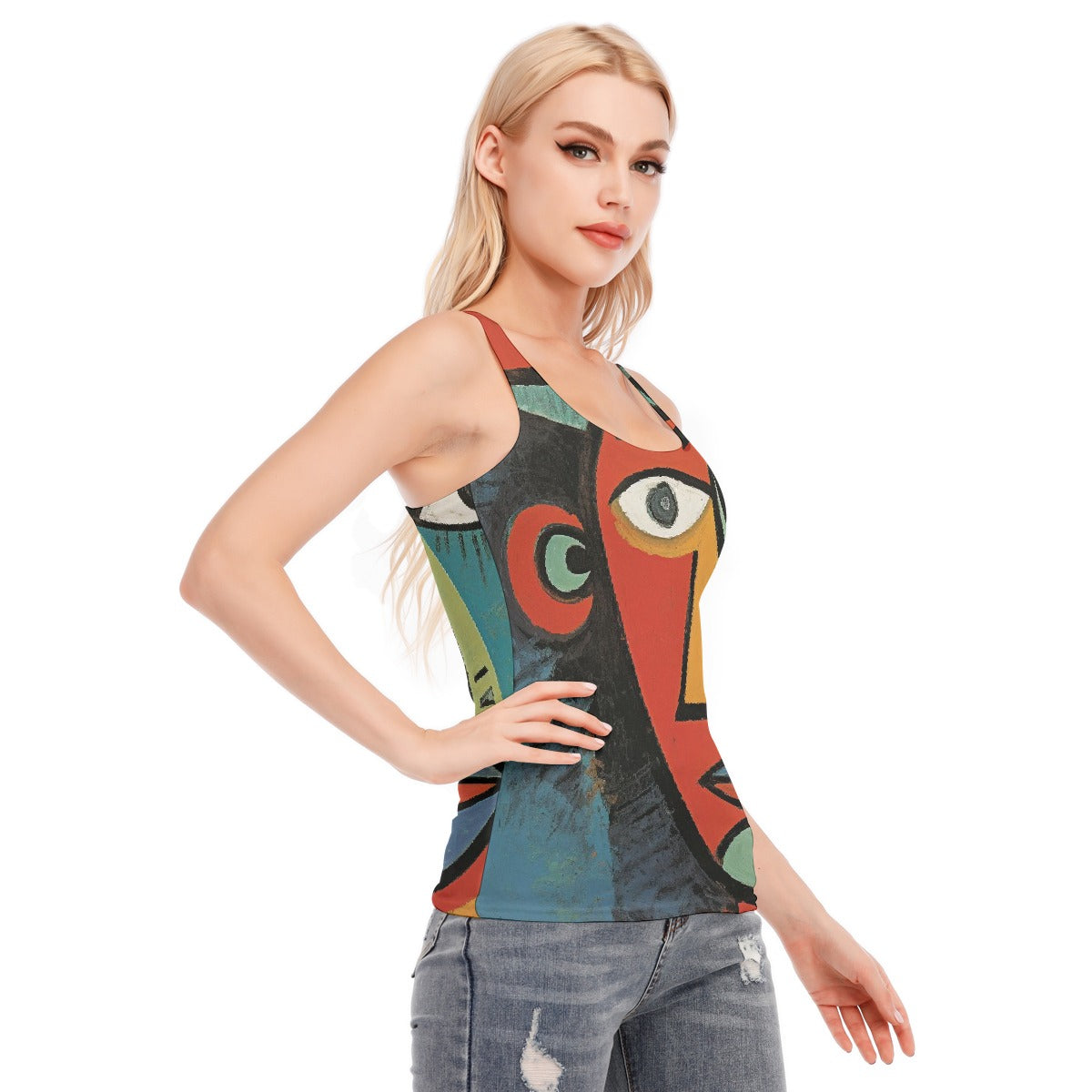 All-Over Print Women's Racer Vest | 190GSM Cotton