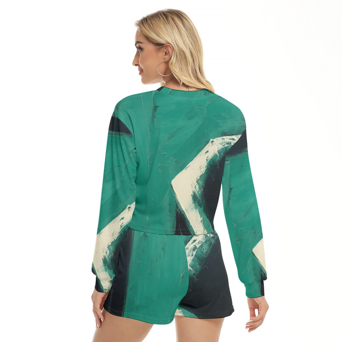 All-Over Print Women's Short Sweatshirt And Pants Suit