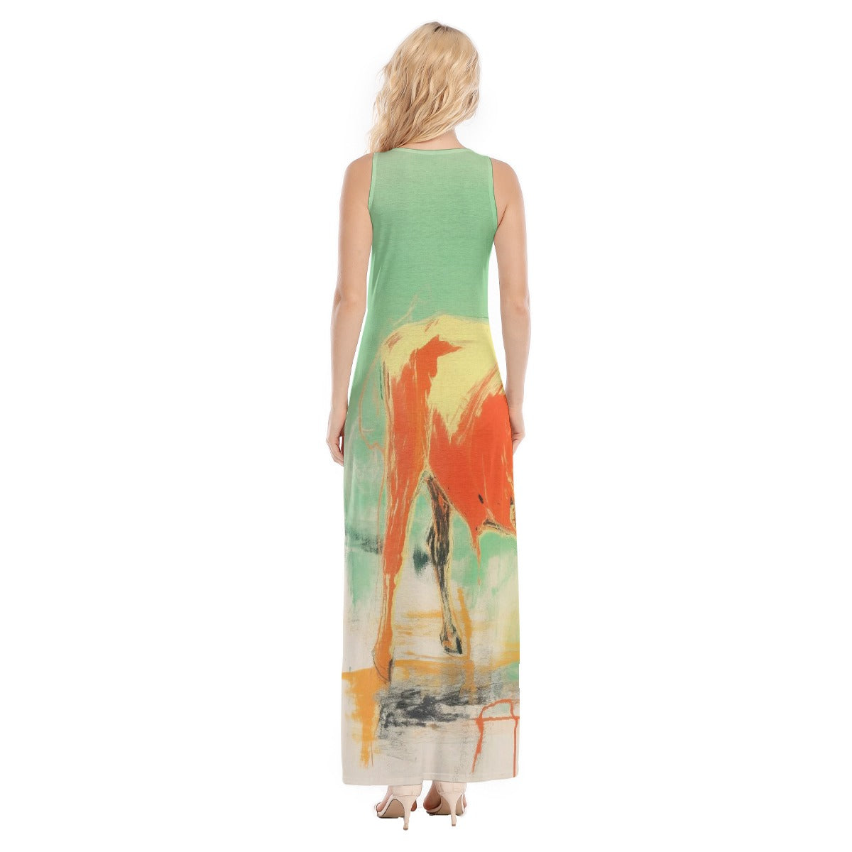 All-Over Print Women's Vest Dress | Length To Ankle