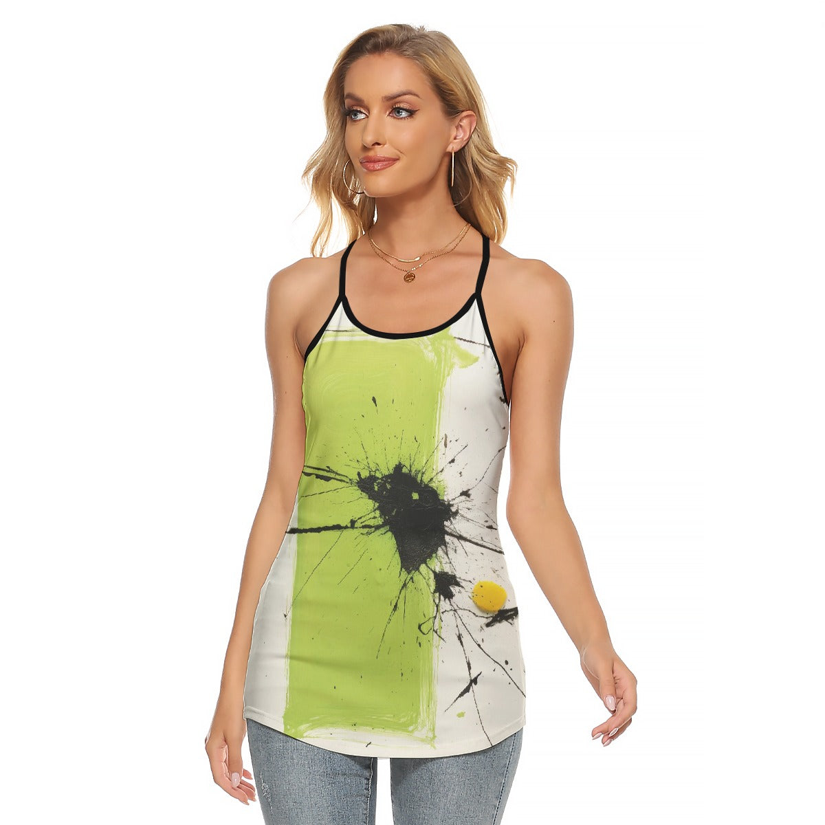 All-Over Print Women's Criss-Cross Open Back Tank Top