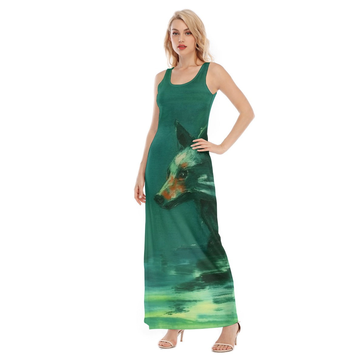 All-Over Print Women's Vest Dress | Length To Ankle