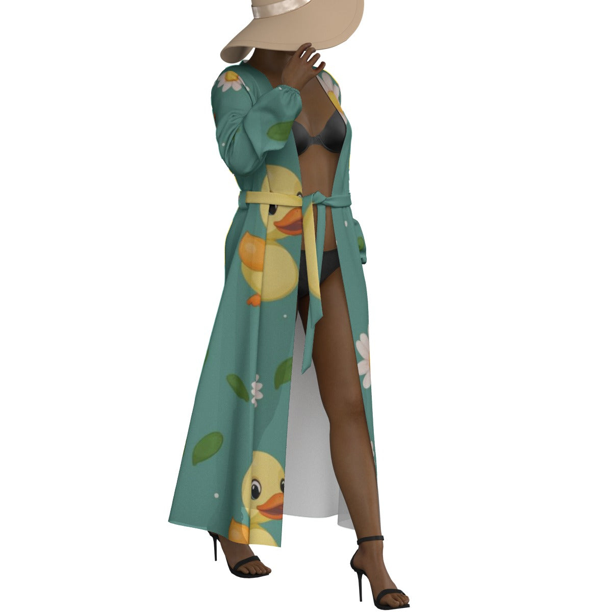 All-Over Print Women's Lace-up Chiffon Robe