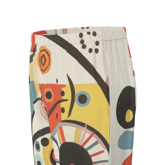 All-Over Print Women's Long Sleeve Pajama Set With Black Contrast Piping