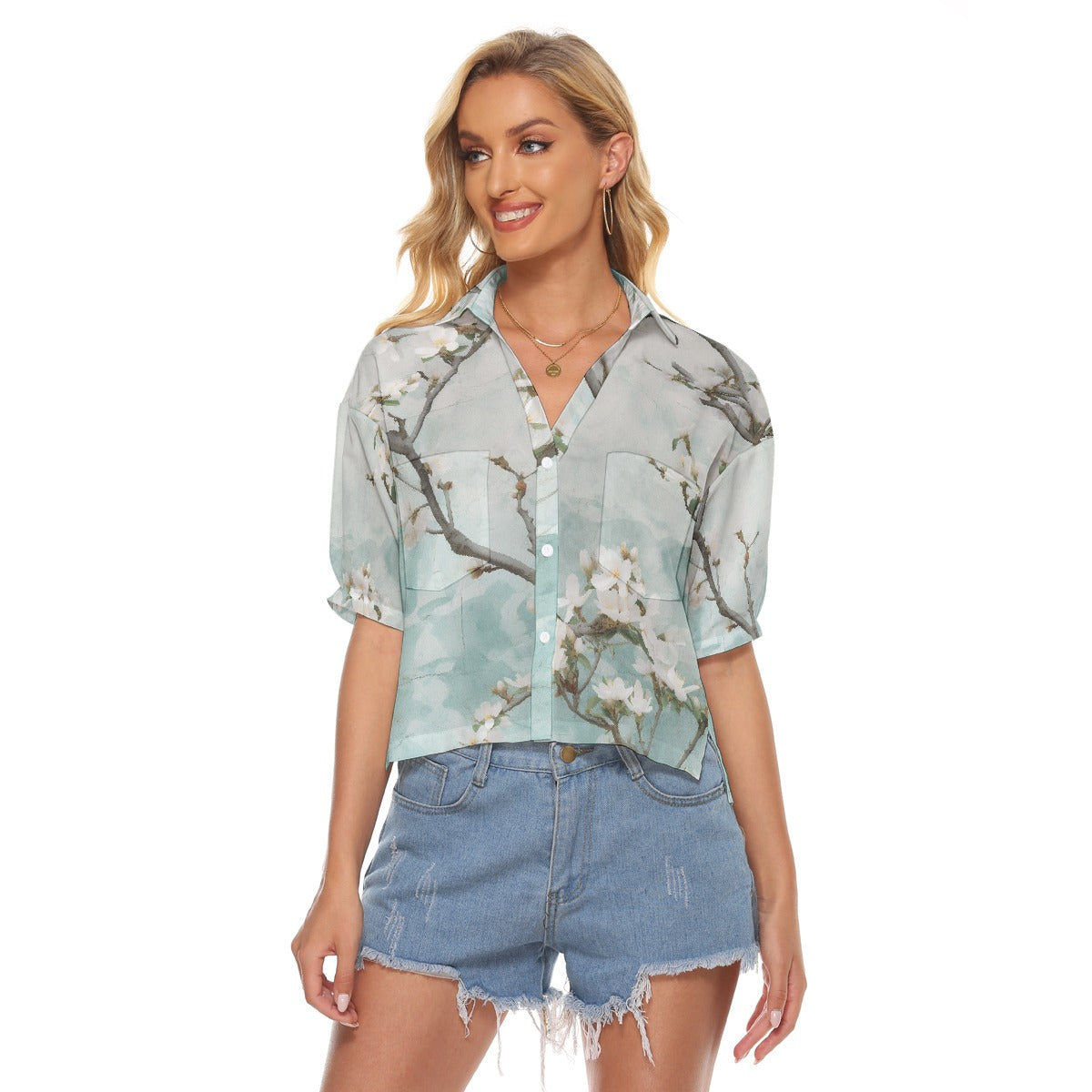 All-Over Print Women's V-neck Shirts