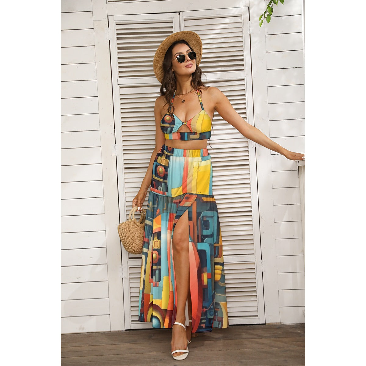All-Over Print Women's Tie Back Wrap Dress