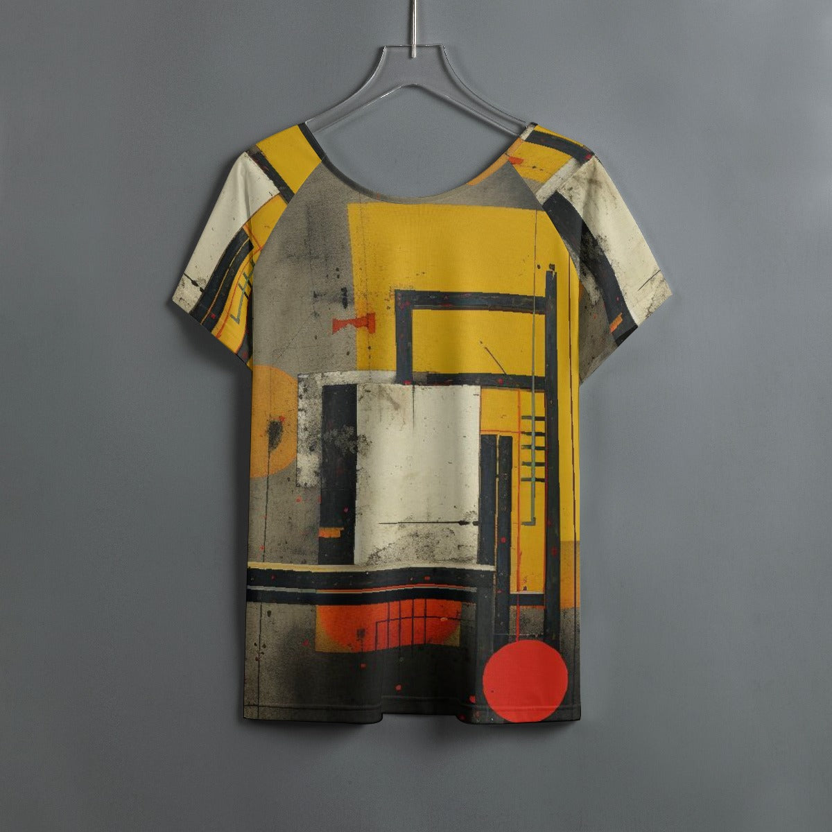 All-Over Print Women's Round Neck T-shirt With Raglan Sleeve