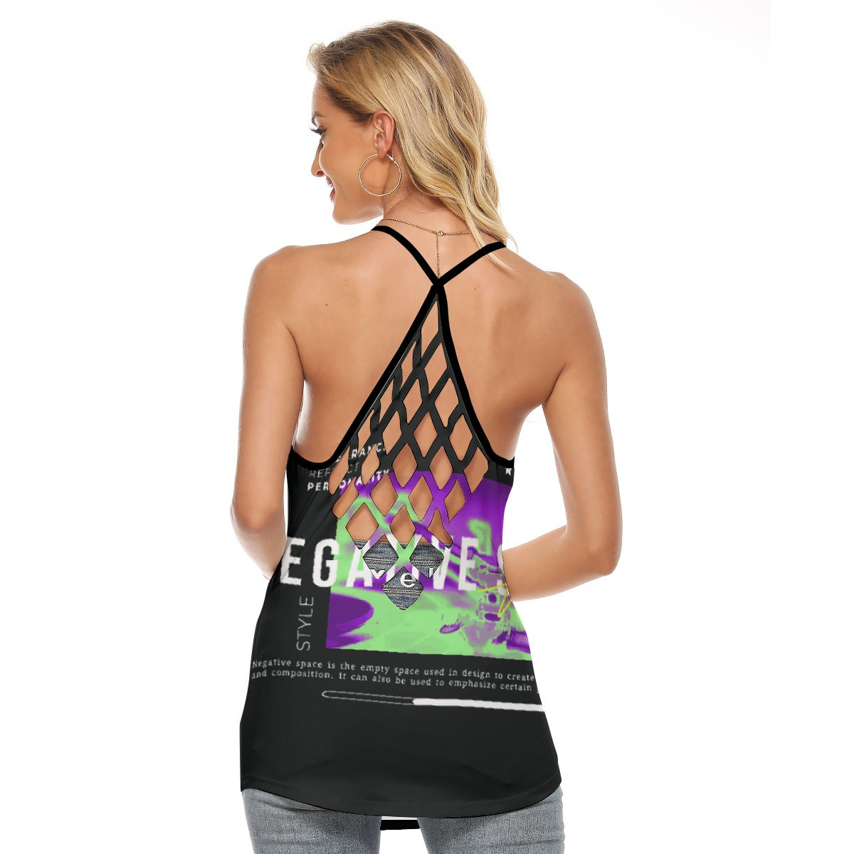 All-Over Print Women's Criss-Cross Open Back Tank Top