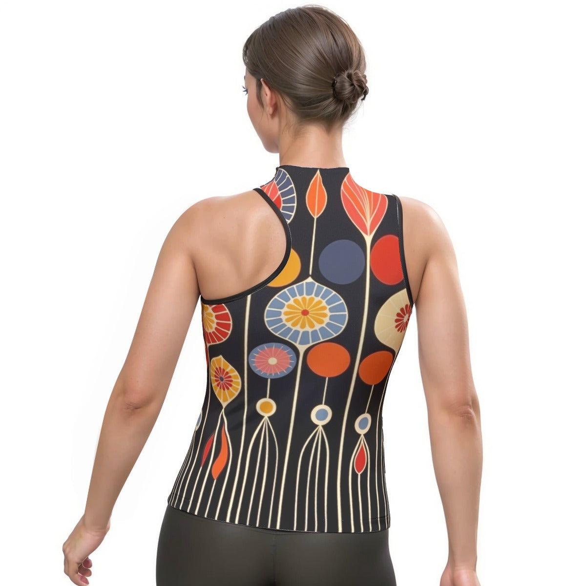 All-Over Print Women's Halter Sleeveless Asymmetrical Tank Top