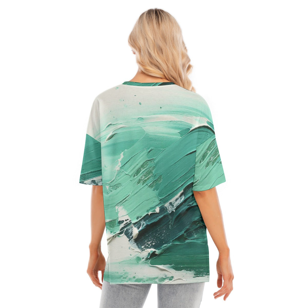 All-Over Print Women's Short Sleeves T-shirt With Hem Split