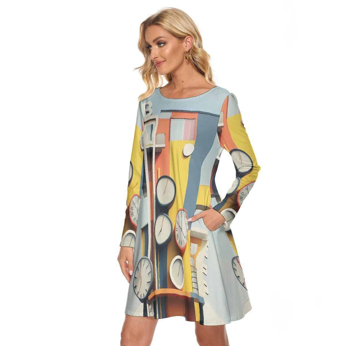 All-Over Print Women's Crew Neck Dress