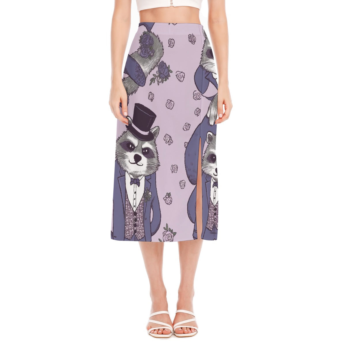 All-Over Print Women's High Slit Long Skirt