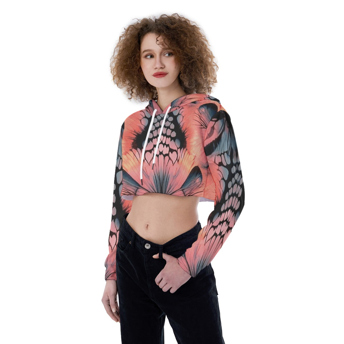 All-Over Print Women's Crop Top Hoodie