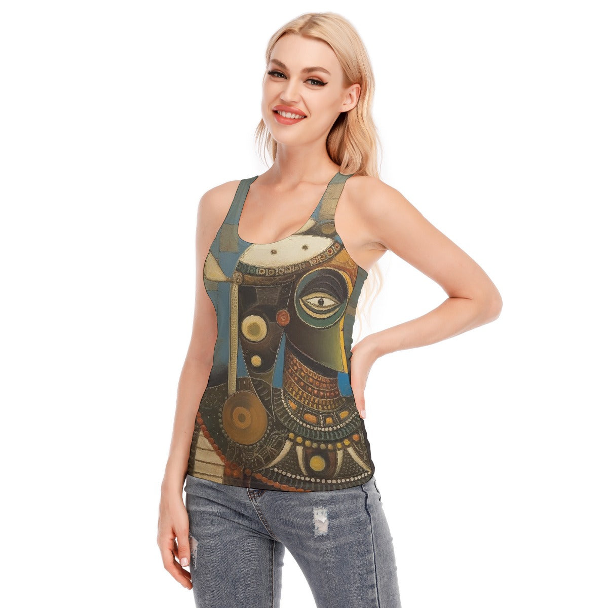 All-Over Print Women's Racer Vest | 190GSM Cotton