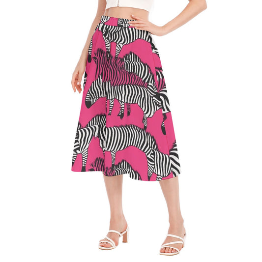 All-Over Print Women's Long Section Chiffon Skirt