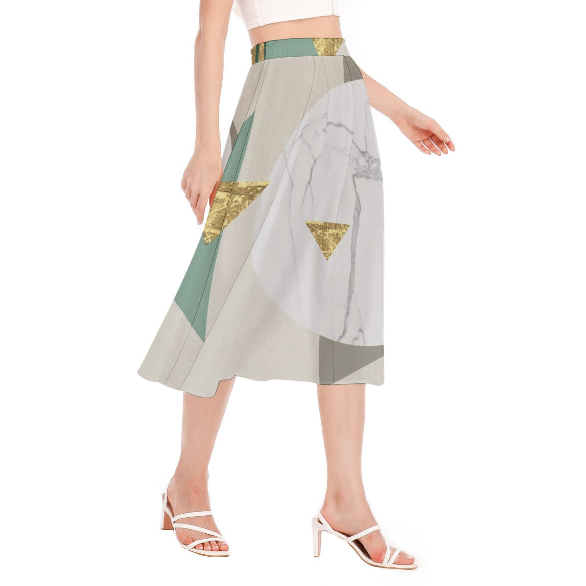 All-Over Print Women's Long Section Chiffon Skirt