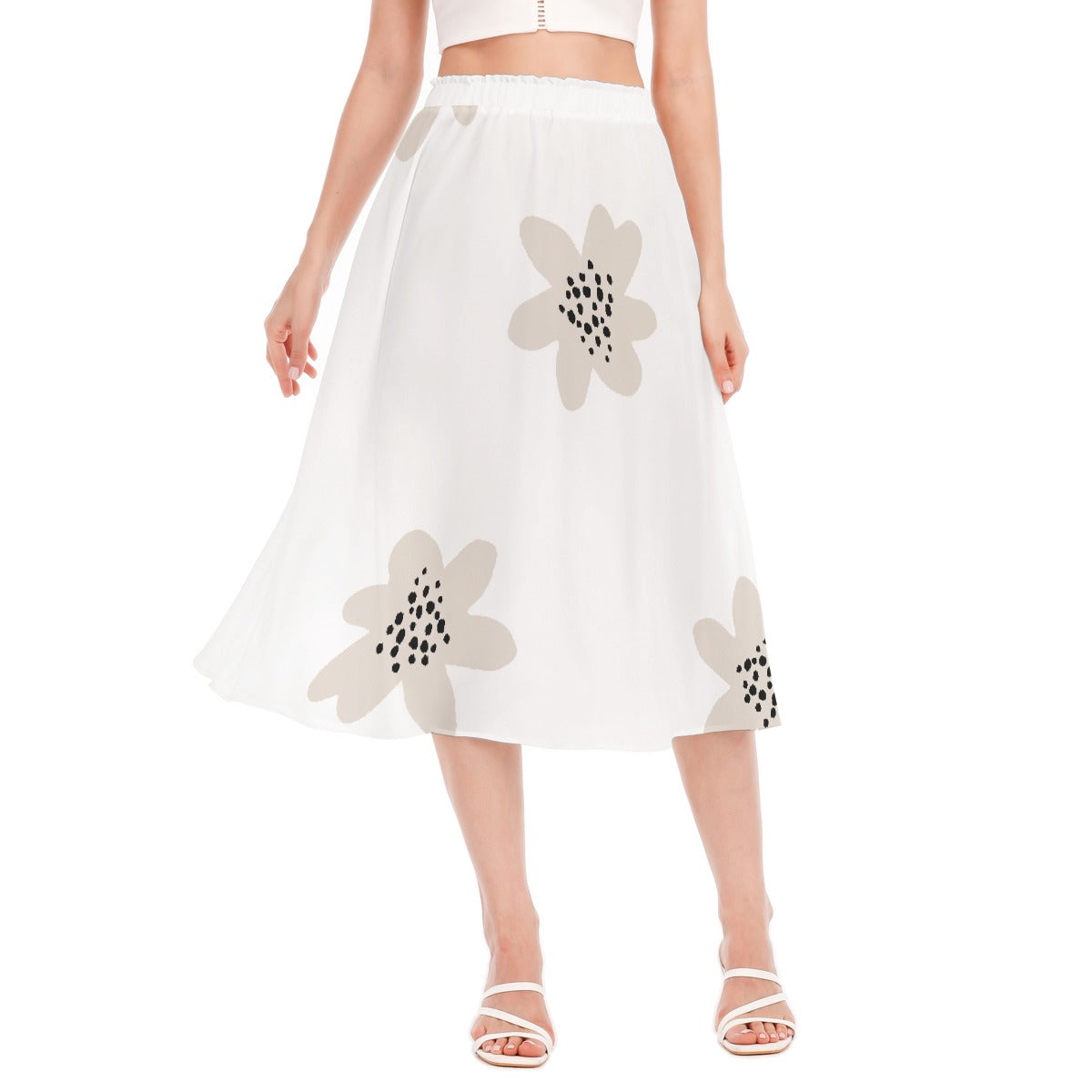 All-Over Print Women's Long Section Chiffon Skirt
