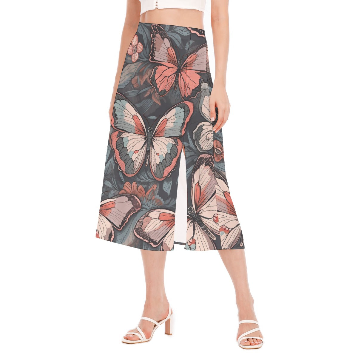 All-Over Print Women's High Slit Long Skirt