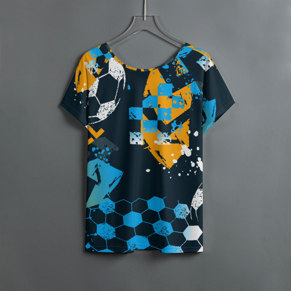 All-Over Print Women's Round Neck T-shirt With Raglan Sleeve