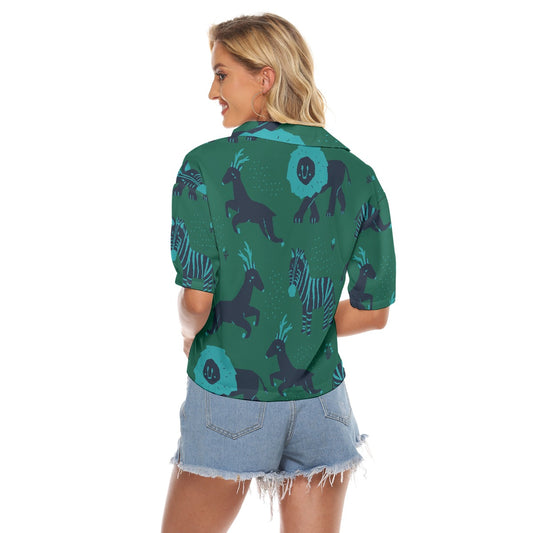 All-Over Print Women's V-neck Shirts