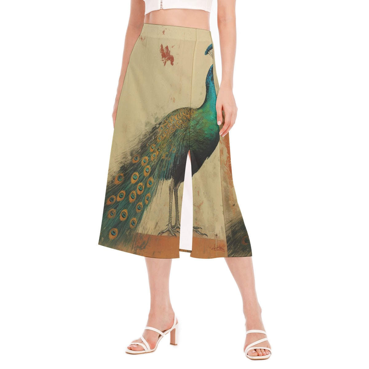 All-Over Print Women's High Slit Long Skirt