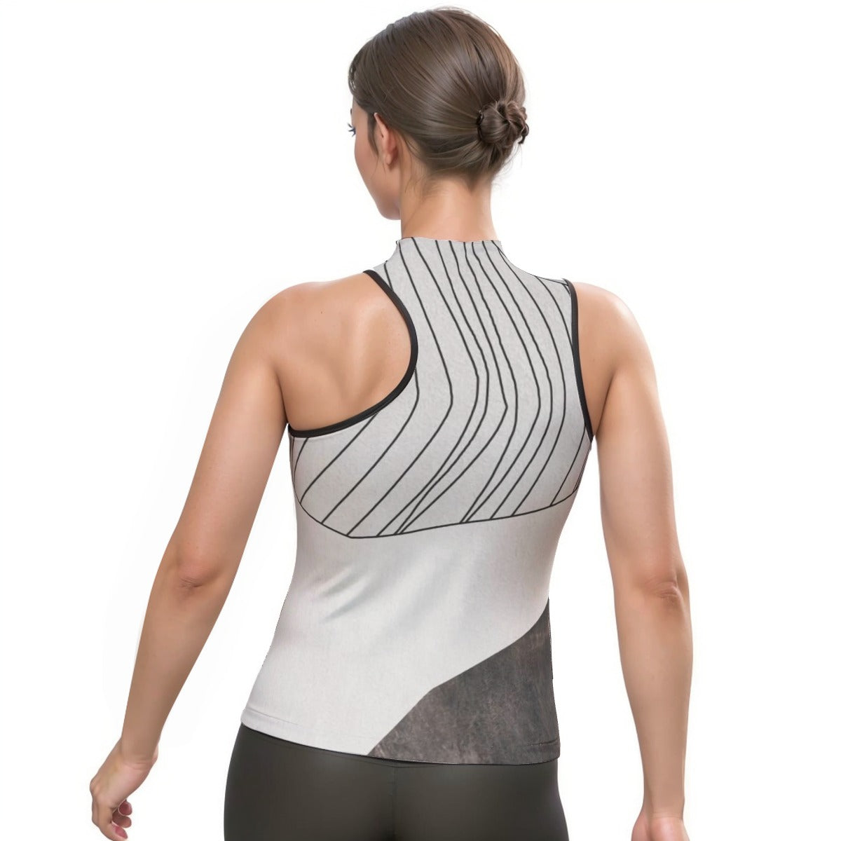 All-Over Print Women's Halter Sleeveless Asymmetrical Tank Top