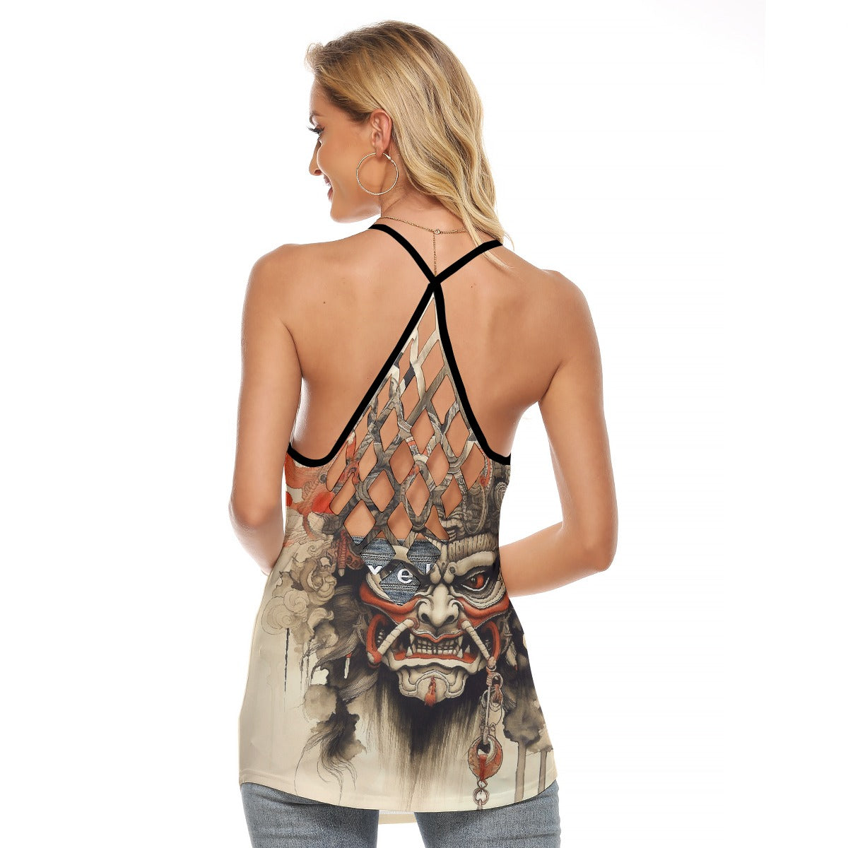 All-Over Print Women's Criss-Cross Open Back Tank Top