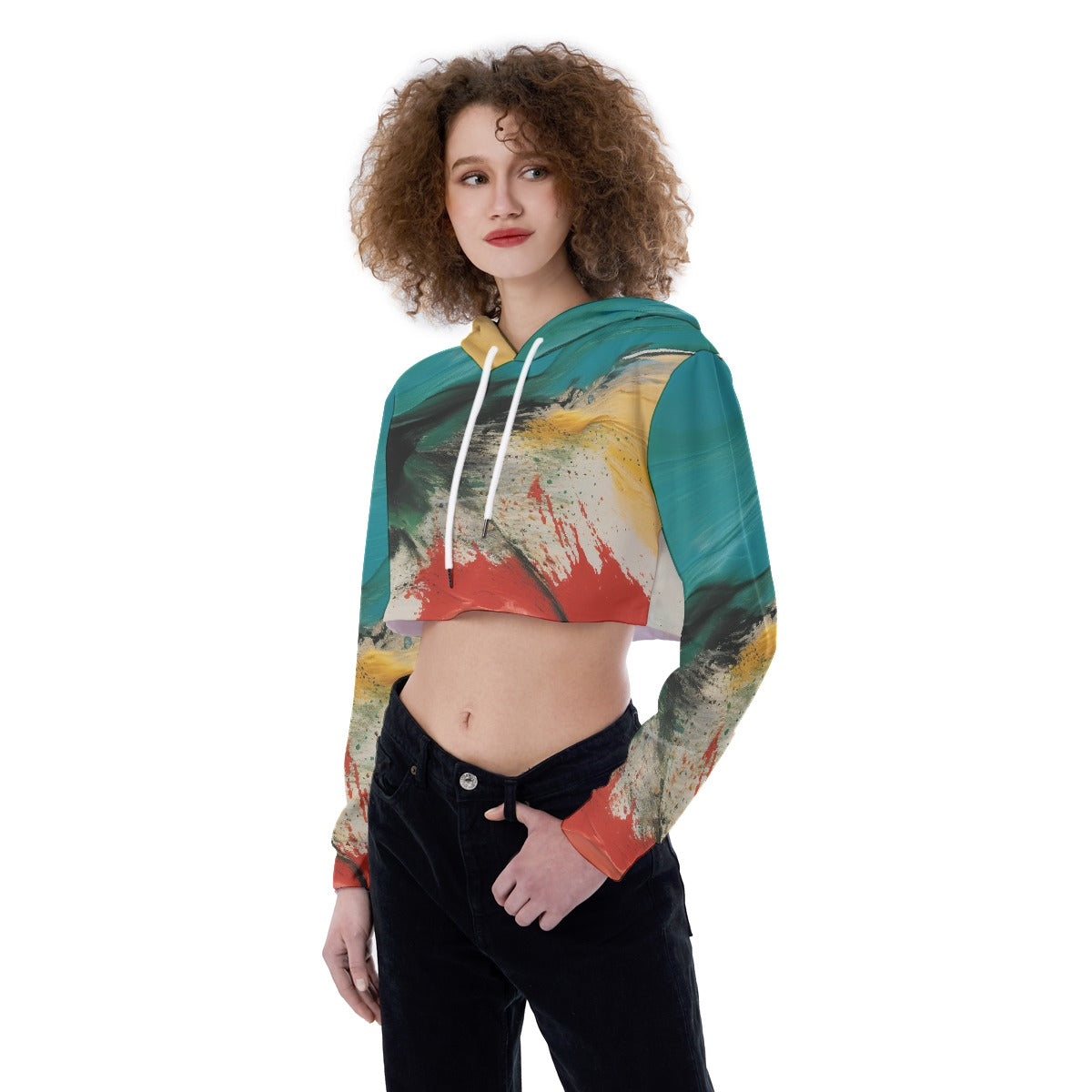 All-Over Print Women's Crop Top Hoodie