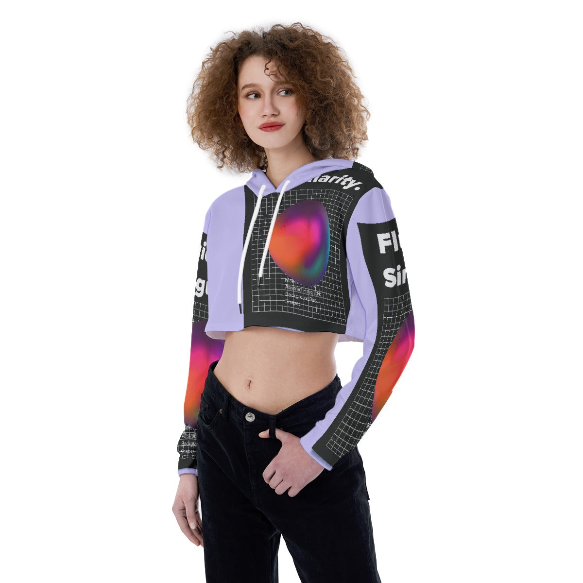 All-Over Print Women's Crop Top Hoodie