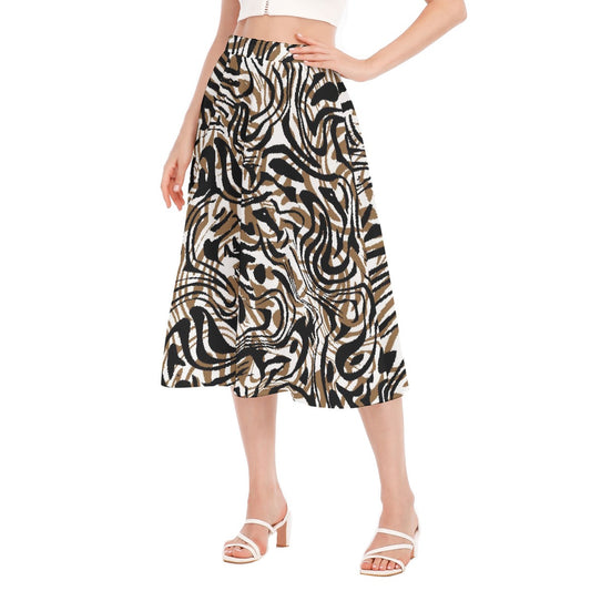 All-Over Print Women's Long Section Chiffon Skirt