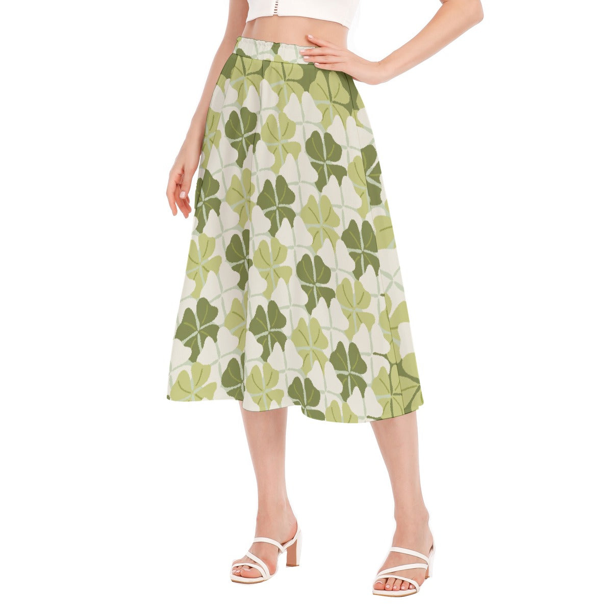 All-Over Print Women's Long Section Chiffon Skirt
