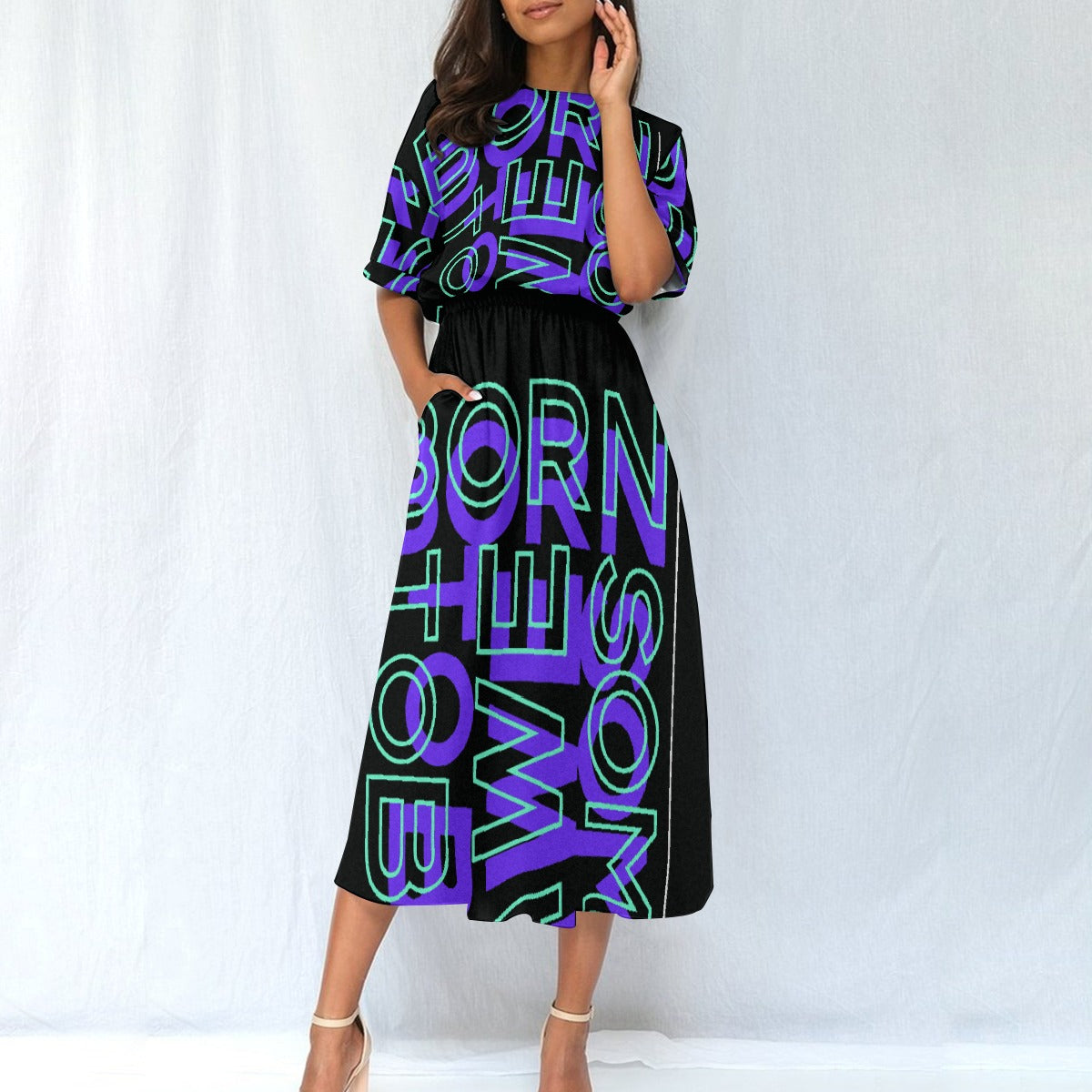 All-Over Print Women's Elastic Waist Dress