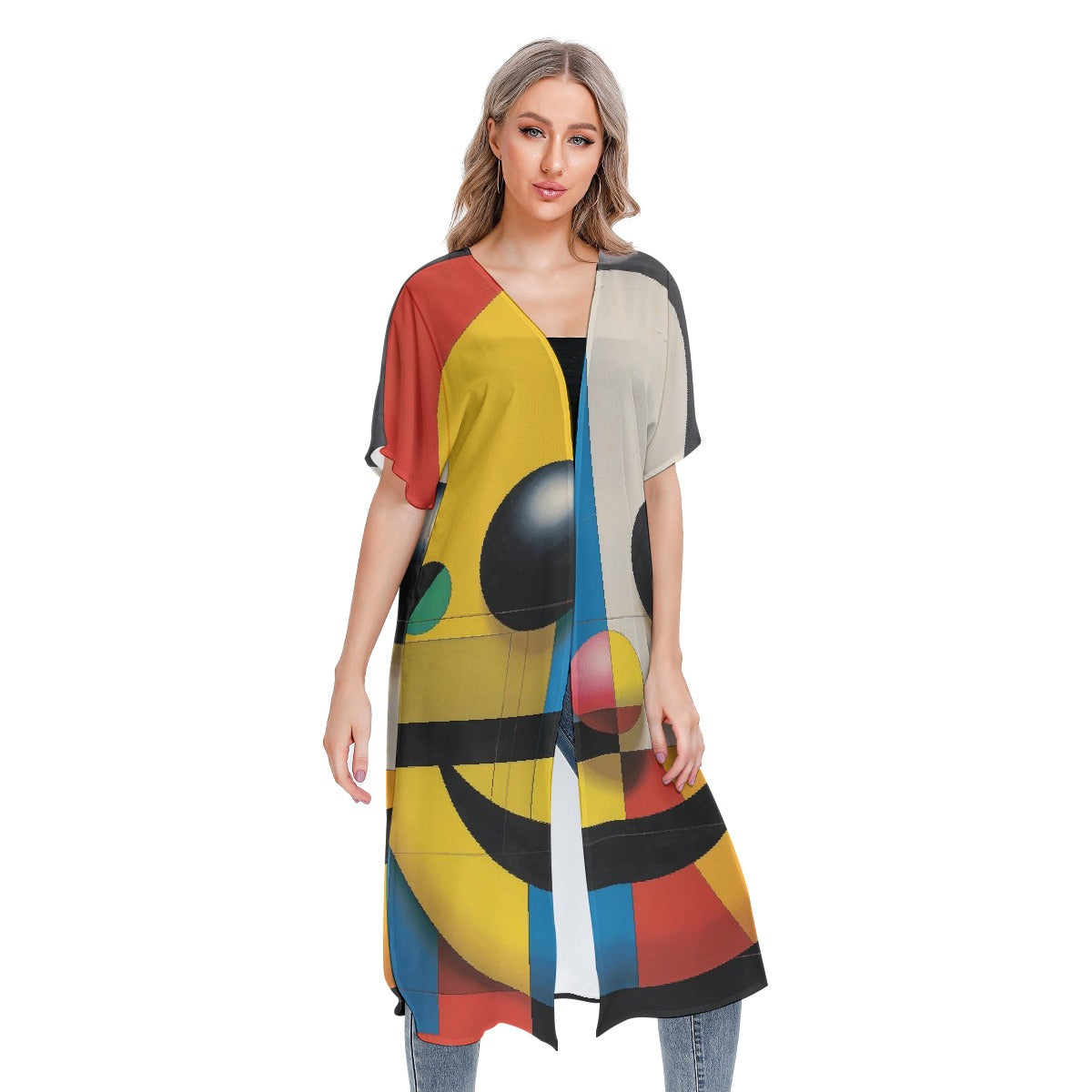 All-Over Print Women's Short Sleeve Cardigan