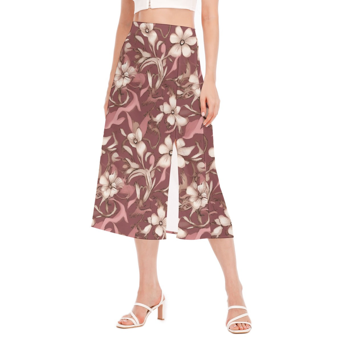 All-Over Print Women's High Slit Long Skirt