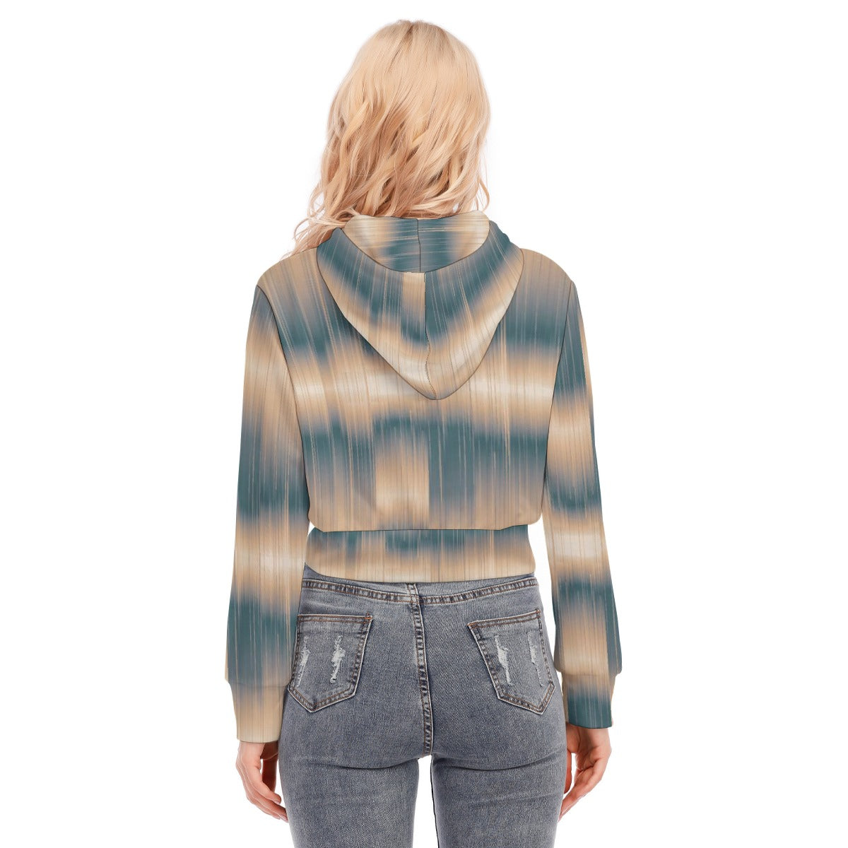 All-Over Print Women's Crop Top Hoodie With Zipper Closure