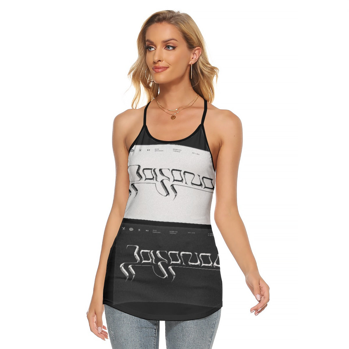 All-Over Print Women's Criss-Cross Open Back Tank Top