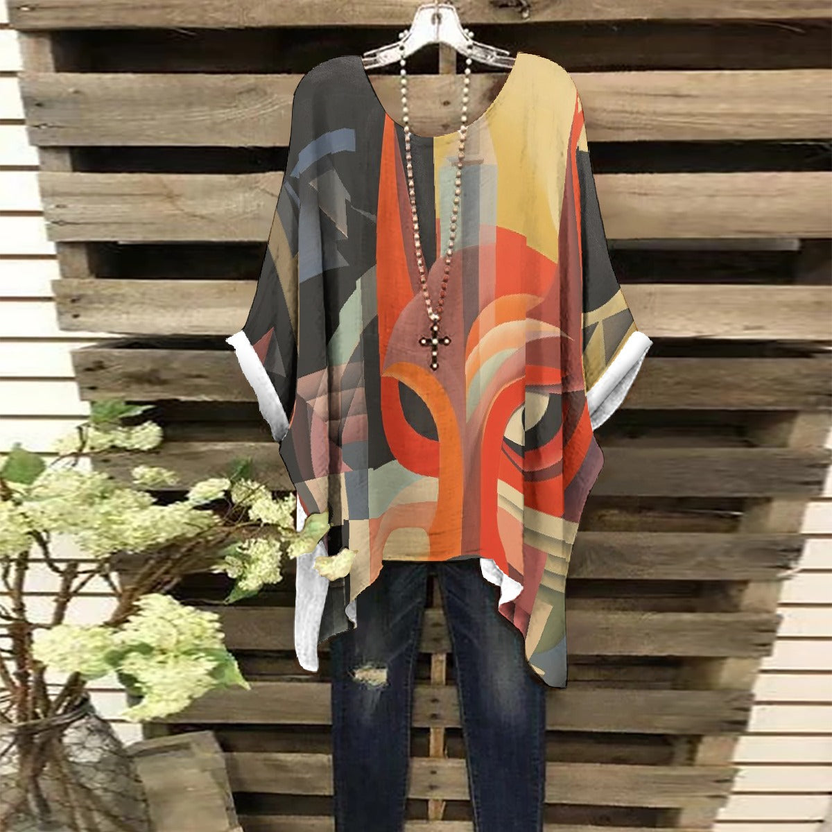 All-Over Print Women's Bat Sleeve Shirt