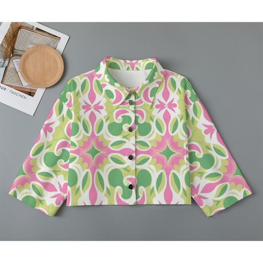 All-Over Print Women's Cropped Jacket | 245GSM Cotton
