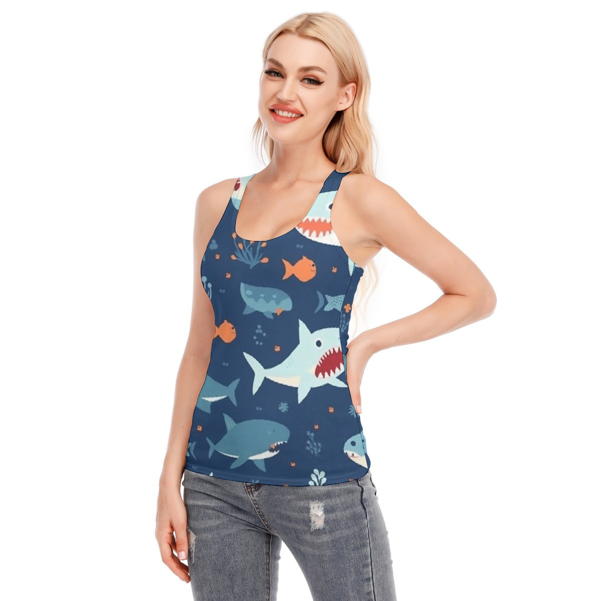 All-Over Print Women's Racer Vest | 190GSM Cotton