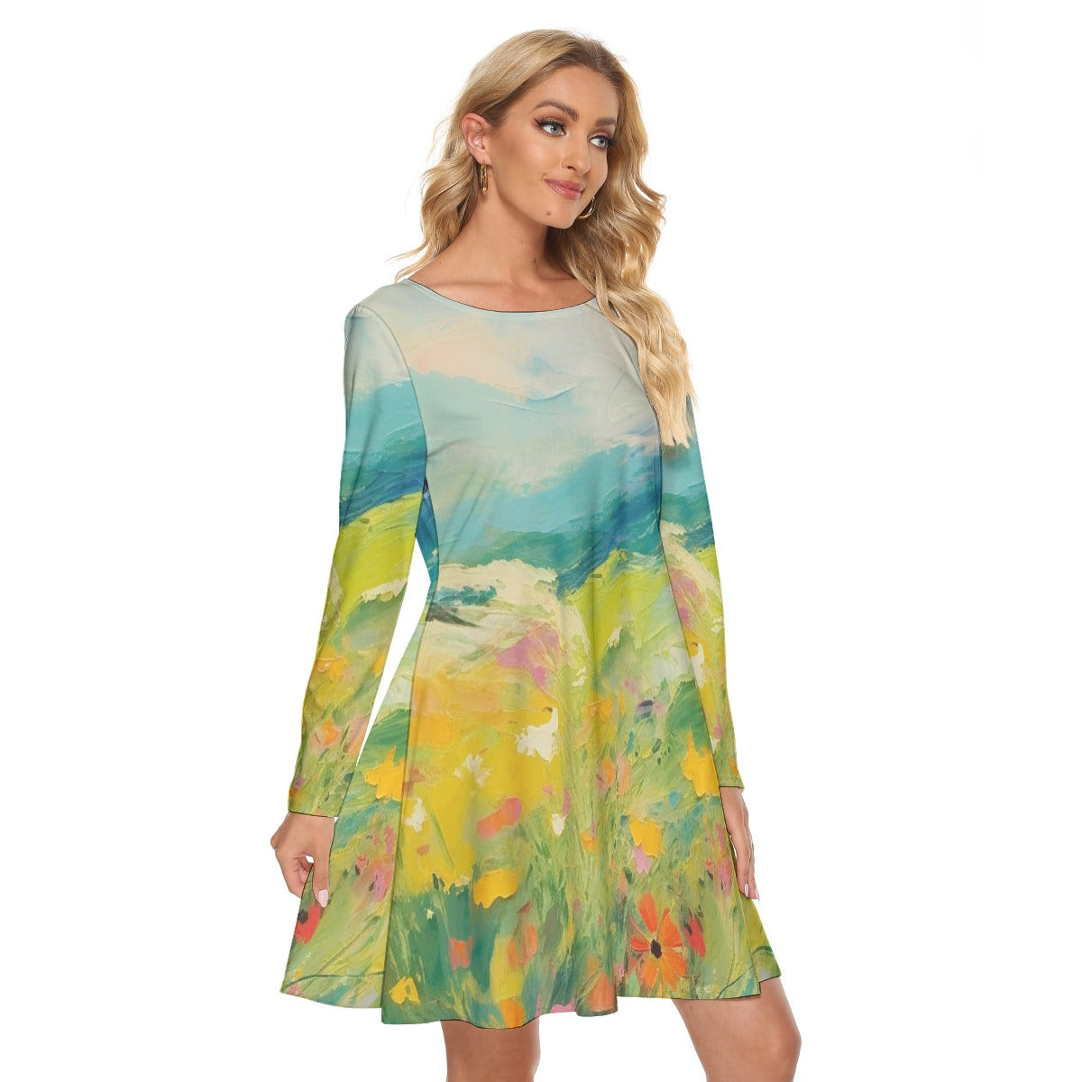 All-Over Print Women's Crew Neck Dress