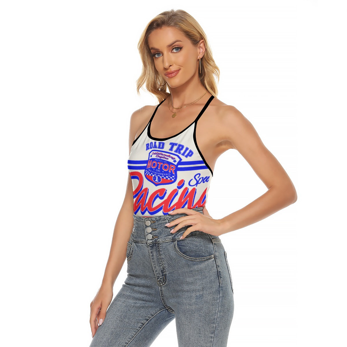 All-Over Print Women's Criss-Cross Open Back Tank Top