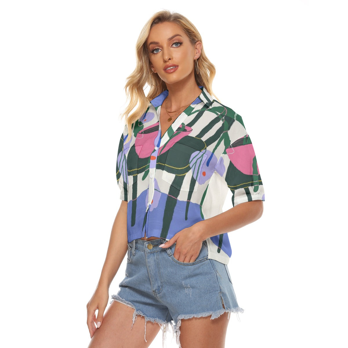 All-Over Print Women's V-neck Shirts