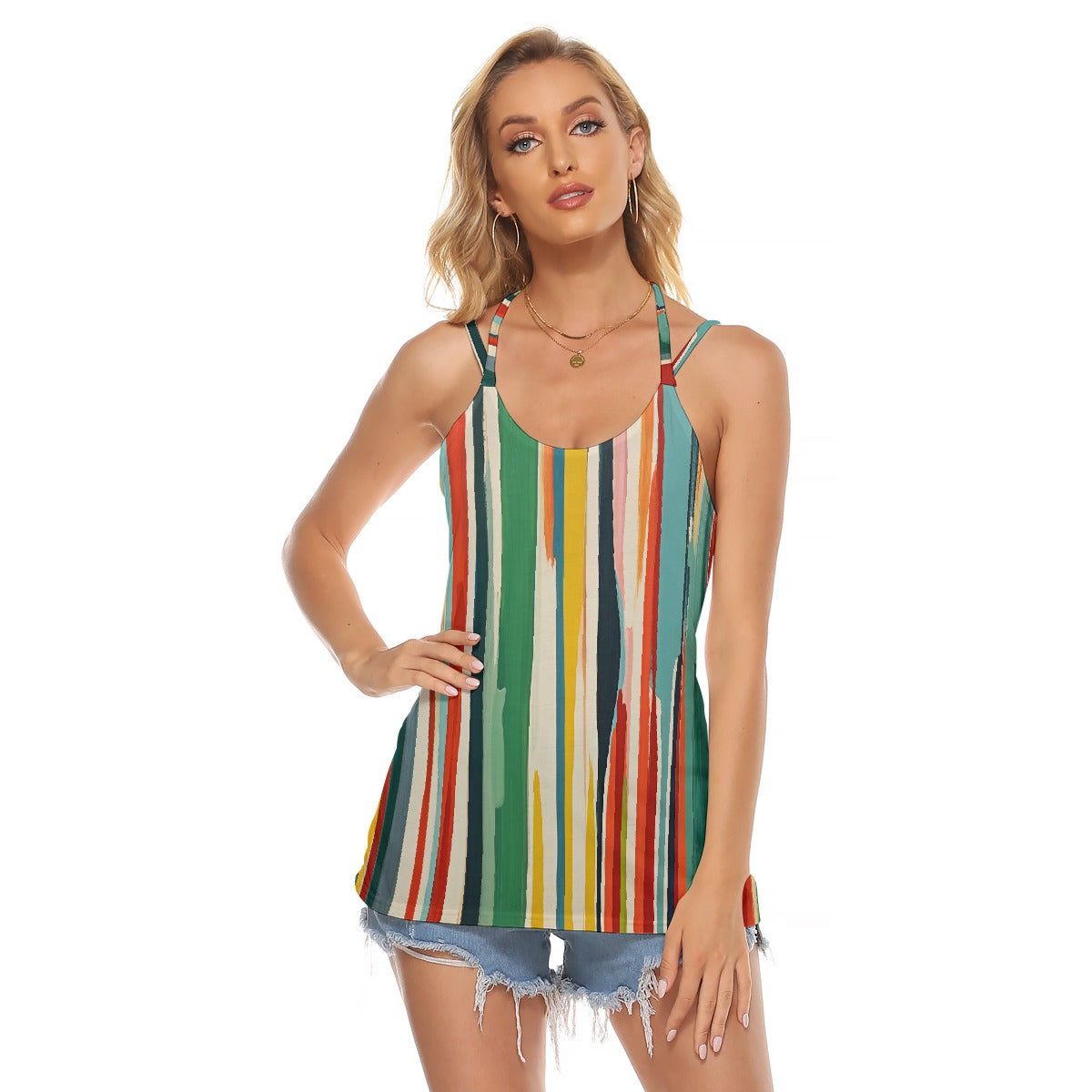 All-Over Print Women's Halter Top With Backless