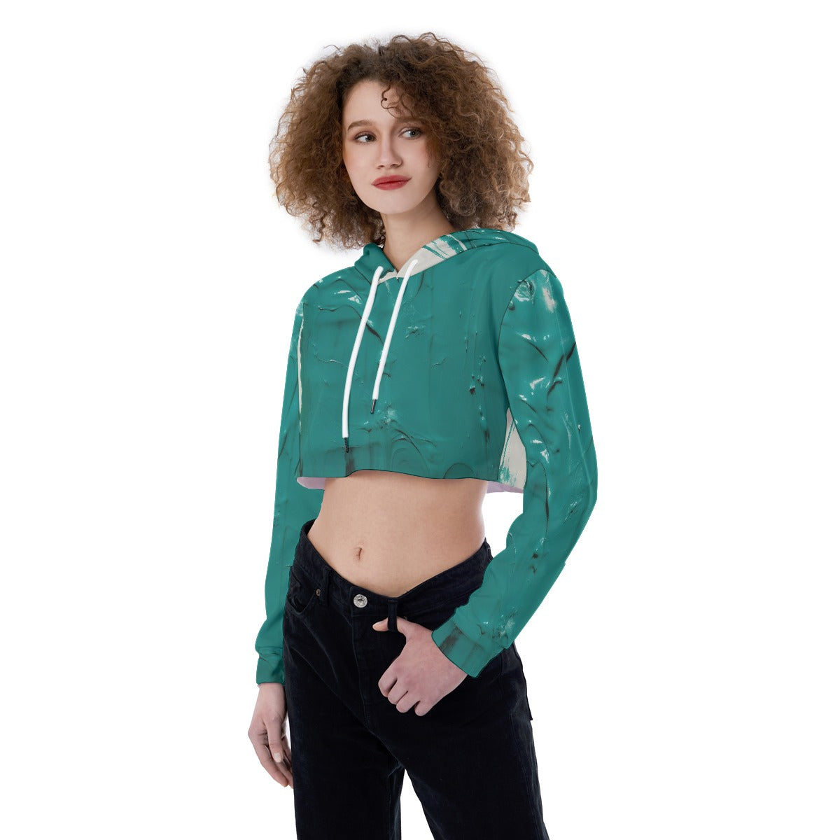 All-Over Print Women's Crop Top Hoodie