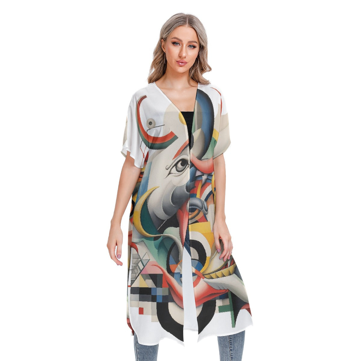 All-Over Print Women's Short Sleeve Cardigan