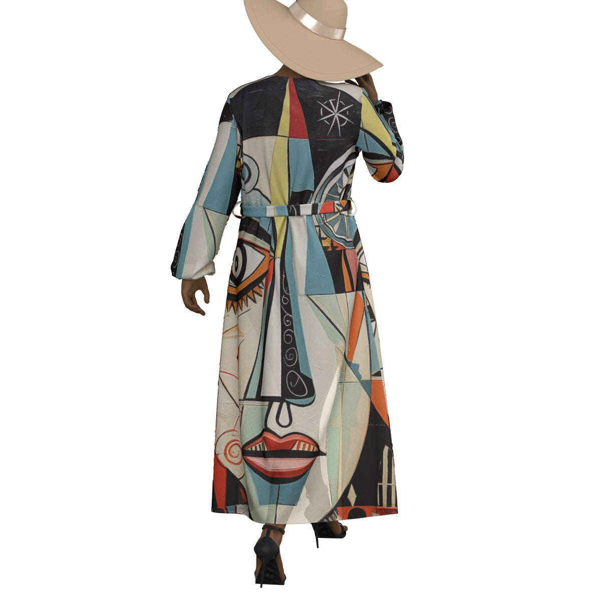 All-Over Print Women's Lace-up Chiffon Robe