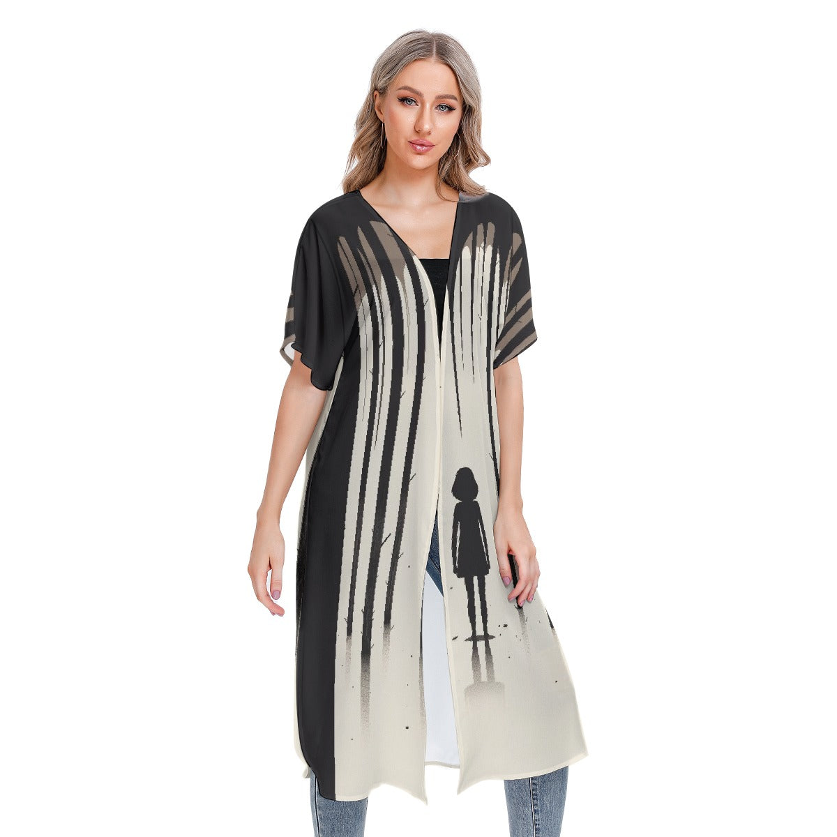 All-Over Print Women's Short Sleeve Cardigan